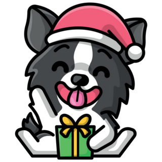 Christmas Collie Sticker