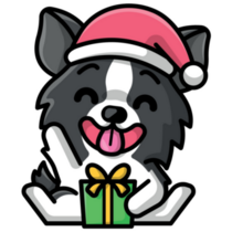 Christmas Collie Sticker