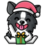 Christmas Collie Sticker
