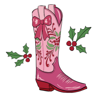 Christmas Coquette Boots Sticker