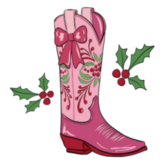Christmas Coquette Boots Sticker