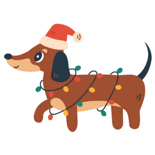 Christmas Dachshund Smile Sticker