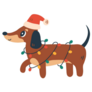 Christmas Dachshund Smile Sticker