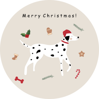 Christmas Dalmatian Sticker