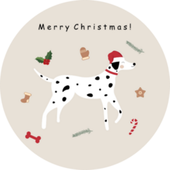 Christmas Dalmatian Sticker