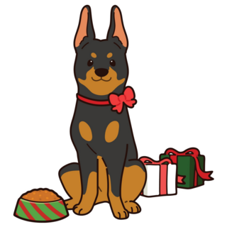 Christmas Doberman Sticker