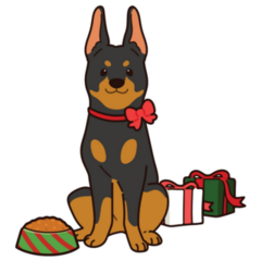 Christmas Doberman Sticker