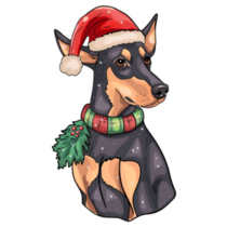 Christmas Doberman Sticker
