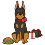 Christmas Doberman Sticker