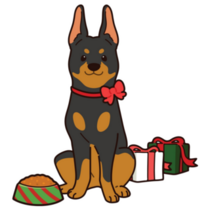 Christmas Doberman Sticker