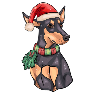 Christmas Doberman Sticker