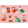 Christmas Dogs Sticker Sheet