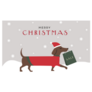 Christmas Gift Giving Dachshund Sticker