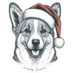 Christmas Hat Corgi Sticker 