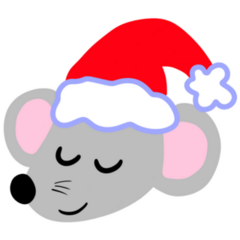Christmas Hat Mouse Sticker