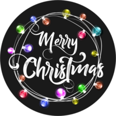 Christmas Lettering And Lights Sticker