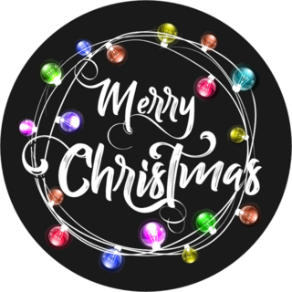 Christmas Lettering And Lights Sticker