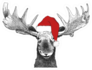Christmas Moose With Santa Claus Hat Sticker