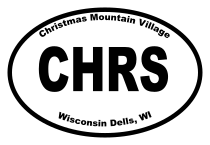 Christmas Mountain Village Oval Sticker