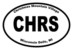 Christmas Mountain Village Oval Sticker