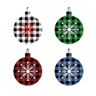 Christmas Ornament Set With Snowflakes Sticker