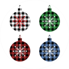 Christmas Ornament Set With Snowflakes Sticker