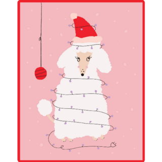 Christmas Poodle In Hat Sticker
