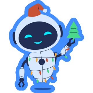 Christmas Robot Garland Sticker