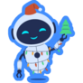 Christmas Robot Garland Sticker