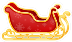 Christmas Santa Claus Sleigh Sticker