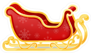 Christmas Santa Claus Sleigh Sticker