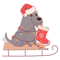 Christmas Schnauzer Sticker