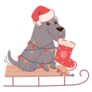 Christmas Schnauzer Sticker