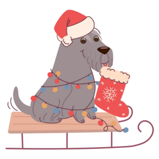 Christmas Schnauzer Sticker