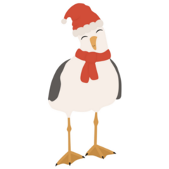 Christmas Seagull Sticker