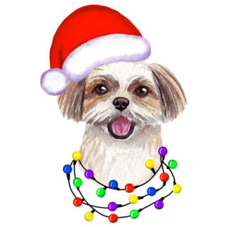 Christmas Shih Tzu Sticker