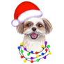 Christmas Shih Tzu Sticker