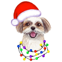 Christmas Shih Tzu Sticker