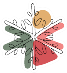 Christmas Snowflake In A Hand Drawn Colorful Linear Style Sticker