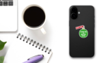 Christmas Thank You For Buying Local Sticker on a Phone (New) example