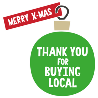 Christmas Thank You For Buying Local Sticker