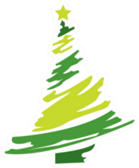 Christmas Tree Abstract In Green Sticker