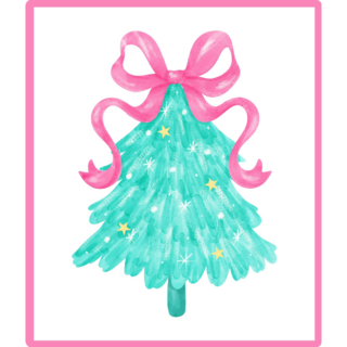 Christmas Tree Bow Sticker