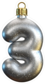 Christmas Tree Decoration Font Number 3 Sticker