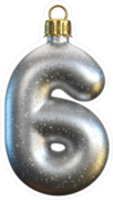 Christmas Tree Decoration Font Number 6 Sticker
