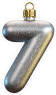 Christmas Tree Decoration Font Number 7 Sticker