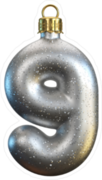 Christmas Tree Decoration Font Number 9 Sticker