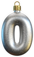 Christmas Tree Decoration Font Number Zero Sticker