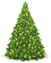 Christmas Tree Lit With White Lights Sticker
