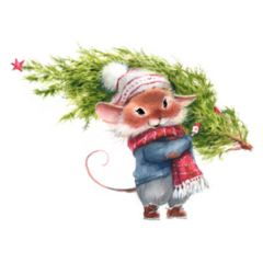 Christmas Tree Mouse Sticker